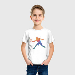 Футболка хлопковая детская Tennis player - man, цвет: белый — фото 2