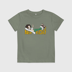 Футболка хлопковая детская Not Today, цвет: авокадо