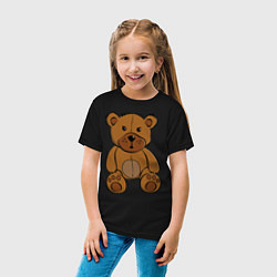 Футболка хлопковая детская Плюшевый медведь, цвет: черный — фото 2