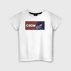 Футболка хлопковая детская CROW ПЛАШКА, цвет: белый