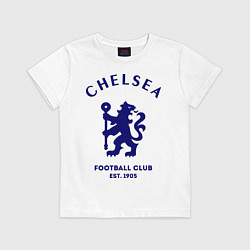 Футболка хлопковая детская Chelsea Est. 1905, цвет: белый