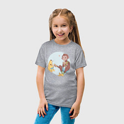 Футболка хлопковая детская Манки и Банан, цвет: меланж — фото 2