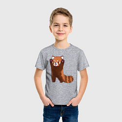 Футболка хлопковая детская Нападение милой панды, цвет: меланж — фото 2