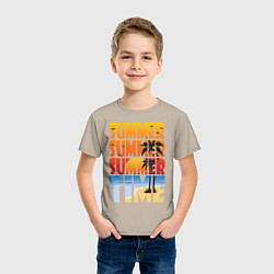 Футболка хлопковая детская SUMMER TIME, цвет: миндальный — фото 2