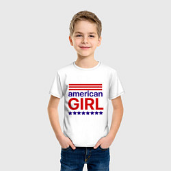 Футболка хлопковая детская American girl, цвет: белый — фото 2