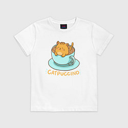 Футболка хлопковая детская Catpuccino, цвет: белый