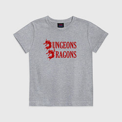 Футболка хлопковая детская Dungeons and Dragons Драконы, цвет: меланж