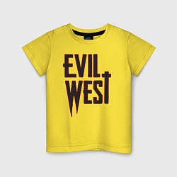 Футболка хлопковая детская Evil West, цвет: желтый