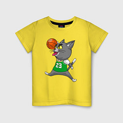 Футболка хлопковая детская Jordan Cat, цвет: желтый