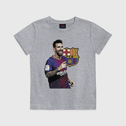 Футболка хлопковая детская Lionel Messi Barcelona Argentina, цвет: меланж