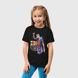 Футболка хлопковая детская Lionel Messi Barcelona Argentina!, цвет: черный — фото 2