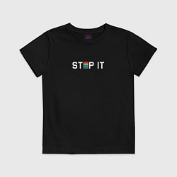 Футболка хлопковая детская Stop it, цвет: черный