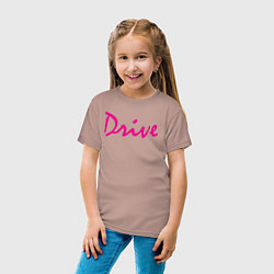 Футболка хлопковая детская DRIVE, цвет: пыльно-розовый — фото 2