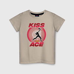 Футболка хлопковая детская Kiss Ace, цвет: миндальный