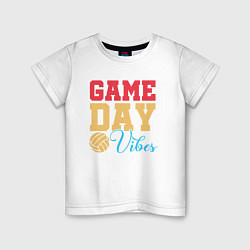 Футболка хлопковая детская Game Day Vibes, цвет: белый