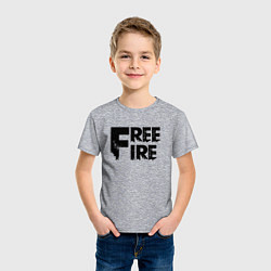 Футболка хлопковая детская Free Fire big logo, цвет: меланж — фото 2