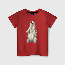 Футболка хлопковая детская Белый медведь, цвет: красный