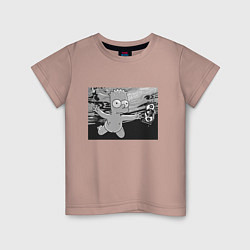 Футболка хлопковая детская Simpsons x Nirvana, цвет: пыльно-розовый