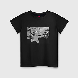 Футболка хлопковая детская Simpsons x Nirvana, цвет: черный