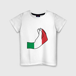 Футболка хлопковая детская Италия, цвет: белый