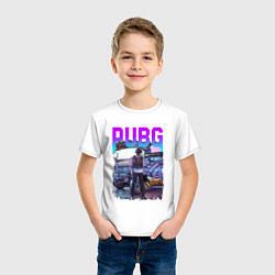 Футболка хлопковая детская PUBG NEON ПУБГ НЕОН Z, цвет: белый — фото 2