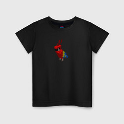 Футболка хлопковая детская Попугай Parrot, цвет: черный
