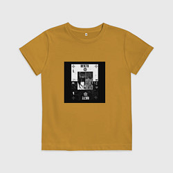 Футболка хлопковая детская Аниме, цвет: горчичный