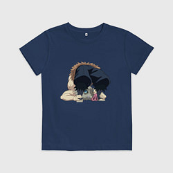 Футболка хлопковая детская Клинок, рассекающий демонов, цвет: тёмно-синий