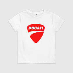 Футболка хлопковая детская DUCATI ДУКАТИ ЭМБЛЕМА, цвет: белый