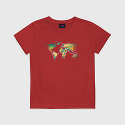 Футболка хлопковая детская World Cat, цвет: красный
