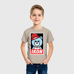 Футболка хлопковая детская IKON YG Bear Dope, цвет: миндальный — фото 2