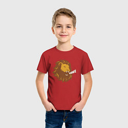 Футболка хлопковая детская Lion Rawr, цвет: красный — фото 2