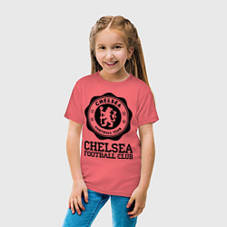 Футболка хлопковая детская Chelsea FC: Emblem, цвет: коралловый — фото 2