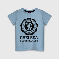 Футболка хлопковая детская Chelsea FC: Emblem цвета мягкое небо — фото 1