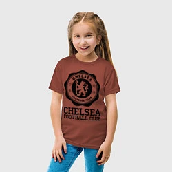 Футболка хлопковая детская Chelsea FC: Emblem, цвет: кирпичный — фото 2