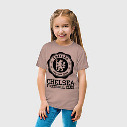 Футболка хлопковая детская Chelsea FC: Emblem, цвет: пыльно-розовый — фото 2