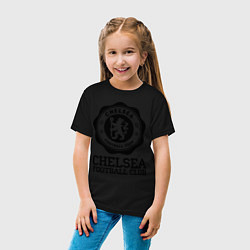 Футболка хлопковая детская Chelsea FC: Emblem, цвет: черный — фото 2