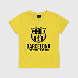 Футболка хлопковая детская Barcelona FC, цвет: желтый