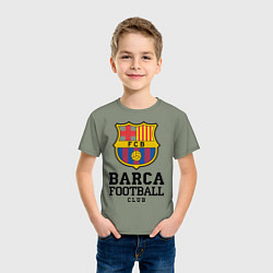 Футболка хлопковая детская Barcelona Football Club, цвет: авокадо — фото 2