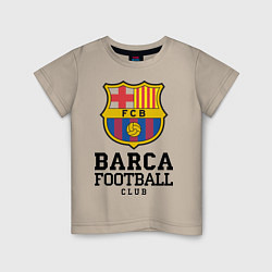 Футболка хлопковая детская Barcelona Football Club, цвет: миндальный