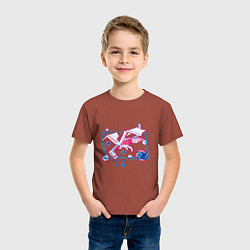 Футболка хлопковая детская Майнкрафт дракон края, цвет: кирпичный — фото 2
