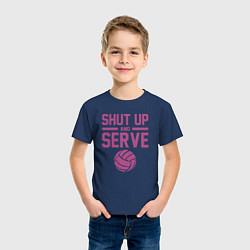 Футболка хлопковая детская Shut Up And Serve, цвет: тёмно-синий — фото 2