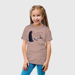 Футболка хлопковая детская Вы продаете рыбов?, цвет: пыльно-розовый — фото 2