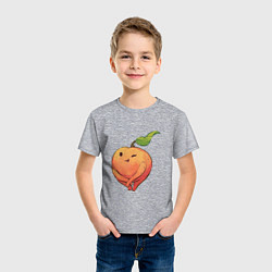 Футболка хлопковая детская Милая персик, цвет: меланж — фото 2