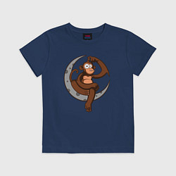 Футболка хлопковая детская Moon Monkey, цвет: тёмно-синий