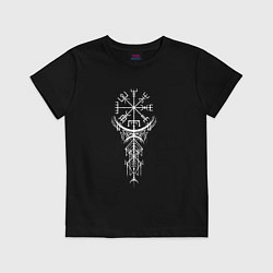 Футболка хлопковая детская Вегвизир Vegvisir Руна Z, цвет: черный
