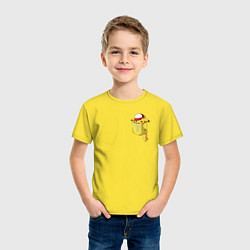 Футболка хлопковая детская ПИКАЧУ В КАРМАШКЕ, цвет: желтый — фото 2