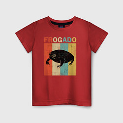 Футболка хлопковая детская Дождевая жаба Frog Avocado, цвет: красный