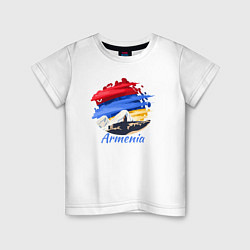 Футболка хлопковая детская Brush Armenia, цвет: белый