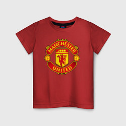 Футболка хлопковая детская Манчестер Юнайтед Роналду 2021, цвет: красный